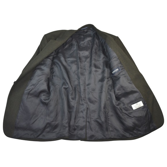 Today's Man 42R 100% Cashmere Blazer Jacket Green Herringbone Made in England - Picture 3 of 10